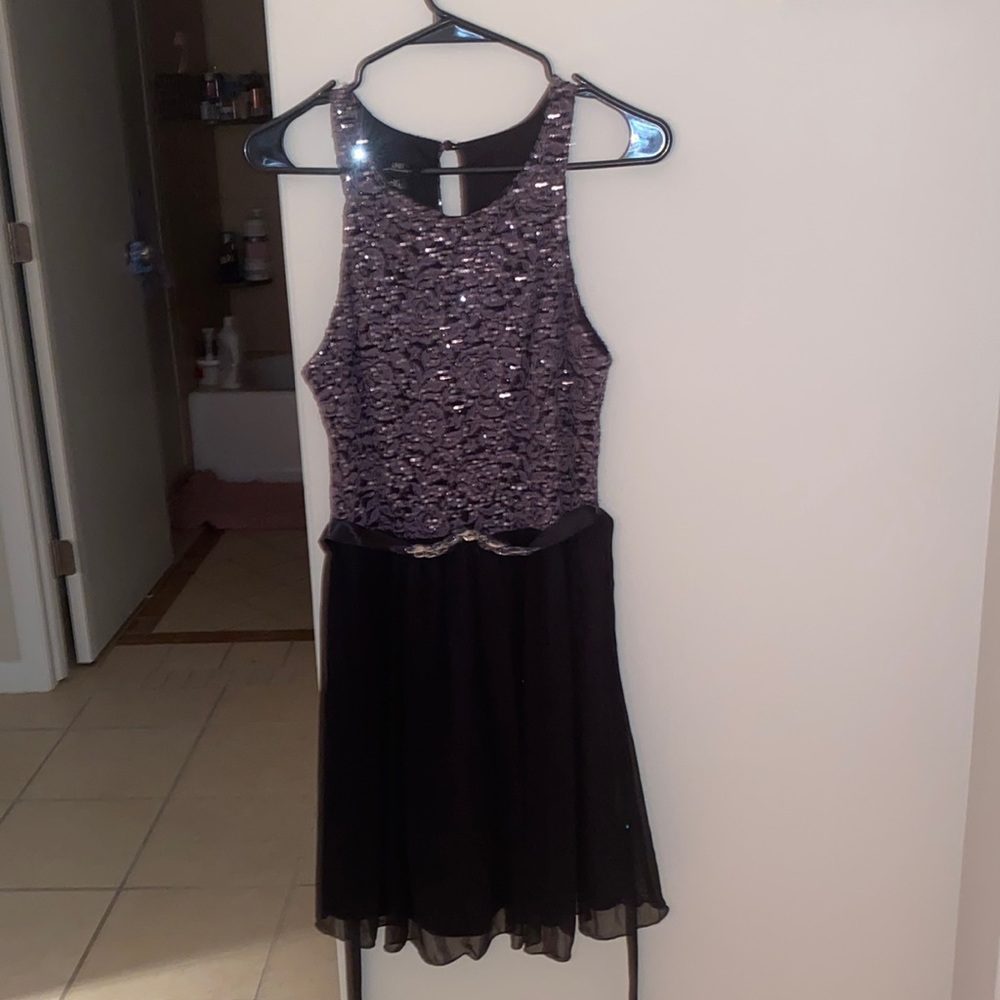Grey sequin black dress